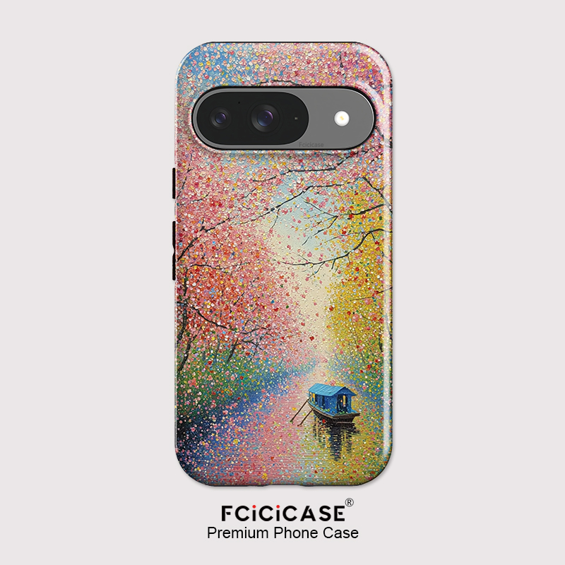Google Pixel 8A - Fcicicase Renkli Ağaç Tekne Baskı Telefon