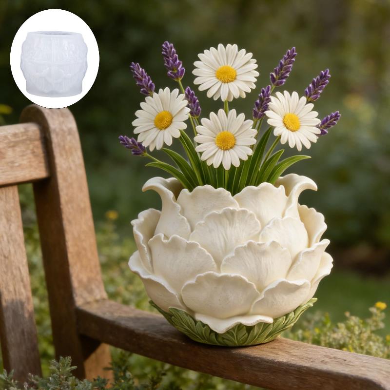 Luxury Lifestyle Items - 3D El Yapımı Şakayık Çiçek Saksısı