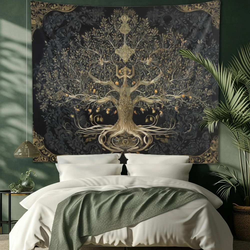 Luxury Lifestyle Background - VIKAMA Hafif Lüks Hayat Ağacı Goblen
