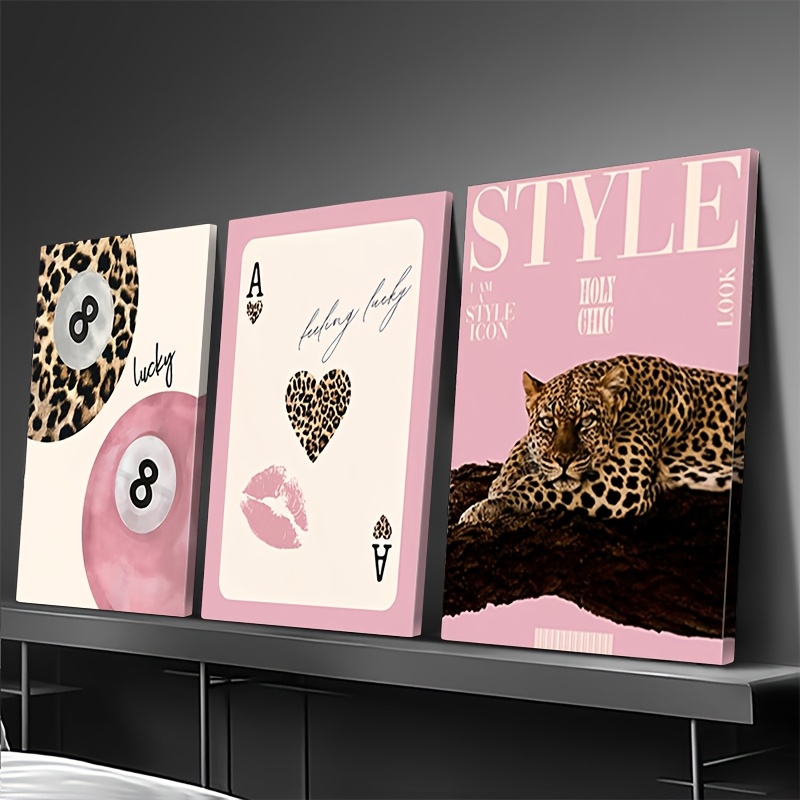 3 adet Leopar Çita Kanvas Tabl - Luxury Lifestyle Items incelemesi ve fiyatı