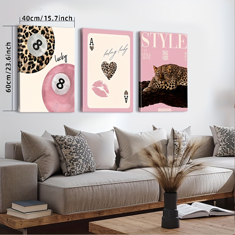 3 adet Leopar Çita Kanvas Tabl - Luxury Lifestyle Items incelemesi ve fiyatı